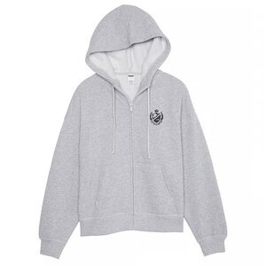 PINK Victoria's Secret Light Gray Hoodie with Crest